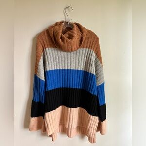 Altar’d State Woman’s Color Block Acrylic Blend Knit Oversized Sweater Size M